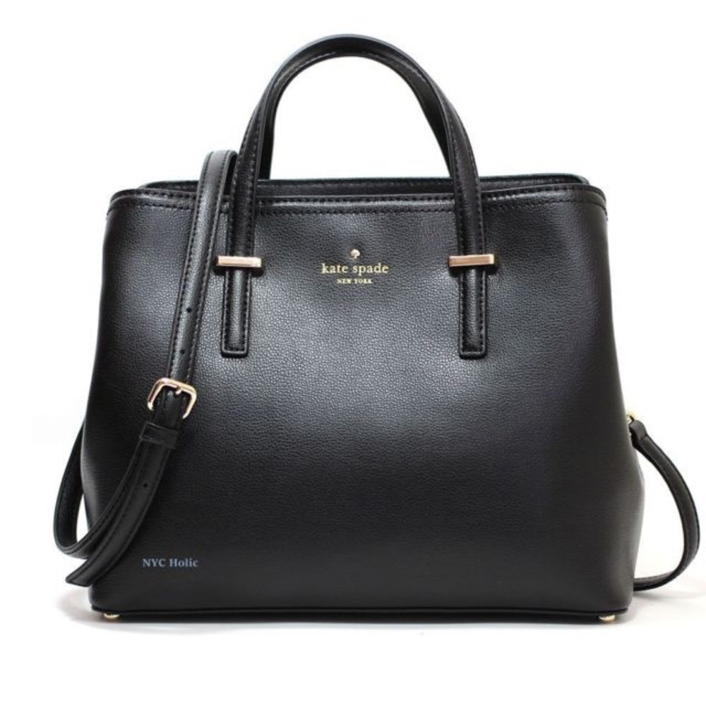 NWT Kate Spade Shiny Black Satchel/Crossbody Bag - Picture 4 of 6